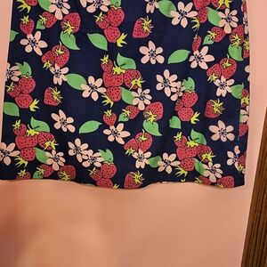 Lilly Pulitzer Navy Strawberry Floral Mini Skirt - White LABEL
